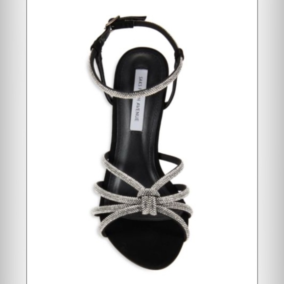 ✨ Strappy Stiletto Black Crystal Heels – Size 8 ✨ 🆕 - Picture 4 of 5